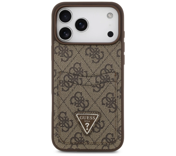 Guess 4G Double Card Triangle do iPhone 17 Pro Max brązowy