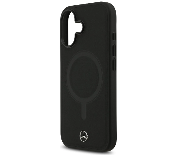 Mercedes-Benz Plain Smooth Leather MagSafe do iPhone 17 czarny