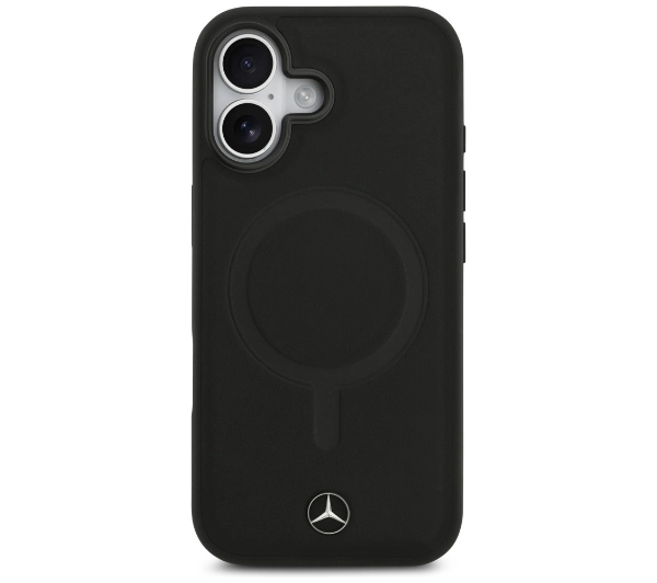 Mercedes-Benz Plain Smooth Leather MagSafe do iPhone 17 czarny