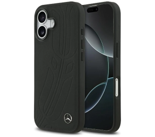 Mercedes-Benz Leather Large Laurel Leave MagSafe do iPhone 17 czarny