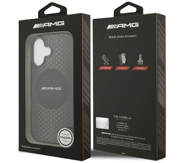 AMG Double Layer Transparent Graphics MagSafe do iPhone 17 czarny