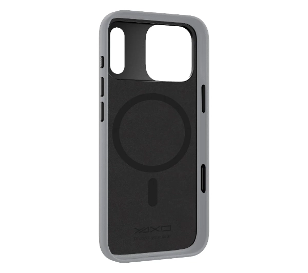 Yaxo Leather Gear Slim Case MagSafe do iPhone 17 Pro Max Szary