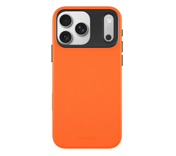 Yaxo Leather Gear Slim Case MagSafe do iPhone 17 Pro Pomarańczowy