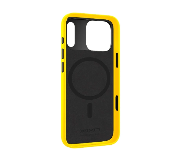 Yaxo Leather Gear Slim Case MagSafe do iPhone 17 Pro Max Żółty