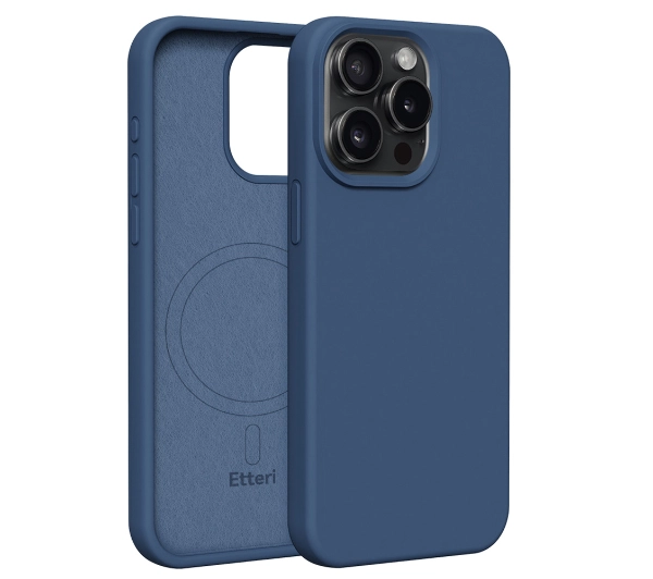 Etui ETTERI Silicone Mag do Apple iPhone 15 Pro Max Ciemnoniebieski