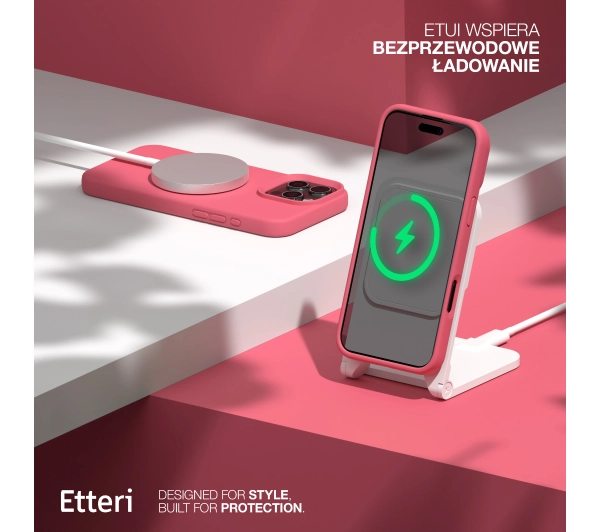 Etteri Silicone Case do iPhone 16 Pro 6,3" Malinowy