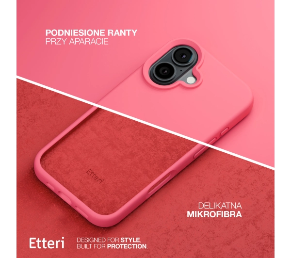 Etteri Silicone Case do iPhone 16 Malinowy