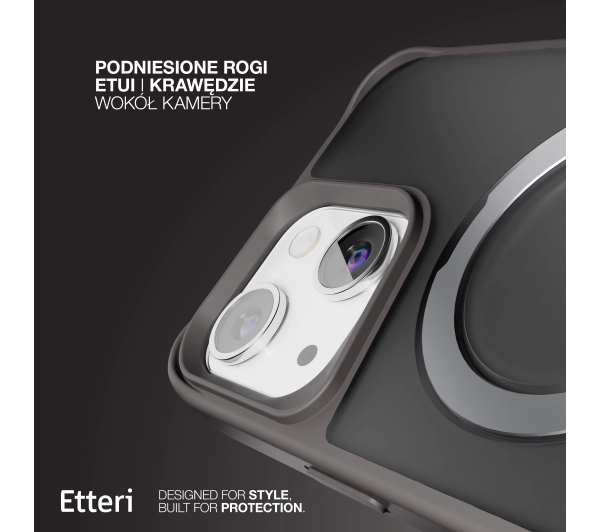 Etteri Matt Mag Ring do iPhone 15 Szary