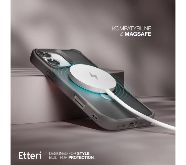 Etteri Matt Mag Ring do iPhone 16 Plus Szary