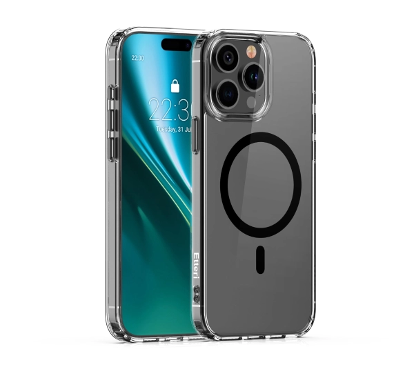 Etui ETTERI Color Mag do Apple iPhone 15 Pro Przezroczysto-czarny