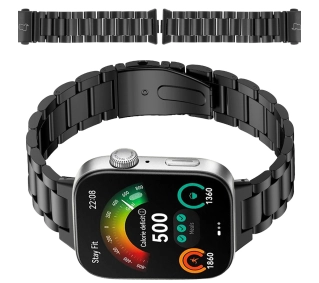 Bizon ze stali nierdzewnej do Huawei Watch Fit 4 / Huawei Watch Fit 4 Pro / Huawei Watch Fit 3 czarny