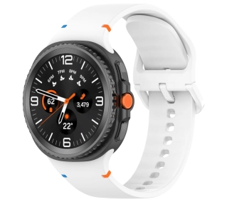 Bizon Strap Watch Silicone G do Samsung Galaxy Watch 8 40 mm / 44 mm / Samsung Galaxy Watch 8 Classic 46 mm biały