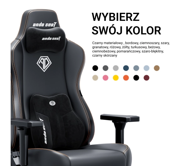 Anda Seat Kaiser 3E XL Gamingowy do 150kg Skóra ECO Czarny - Kup na Raty - RRSO 0%