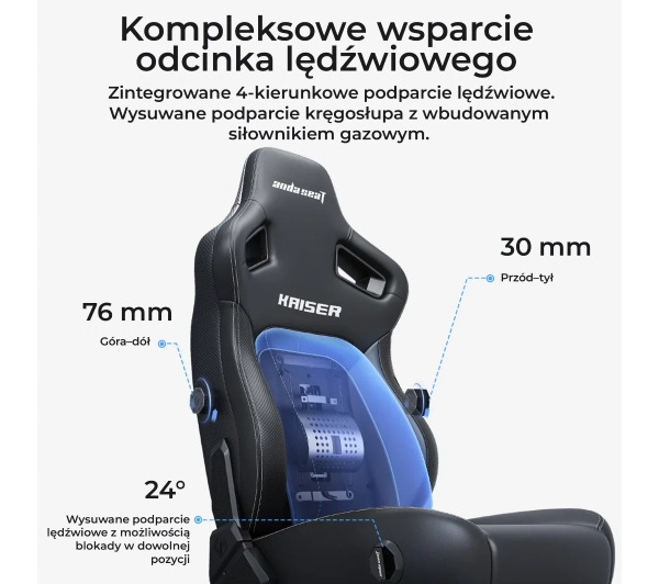Anda Seat Kaiser 4 V2 XL Gamingowy do 150kg Tkanina Ciemnoszary - Kup na Raty - RRSO 0%