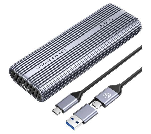 Orico ACOM2-U4-GY-BP SSD M.2 NVMe, USB-C 40 Gbps z wentylatorem Szary