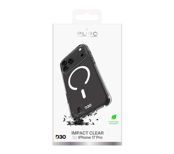 Puro D3O do iPhone 17 Pro Przeźroczysty