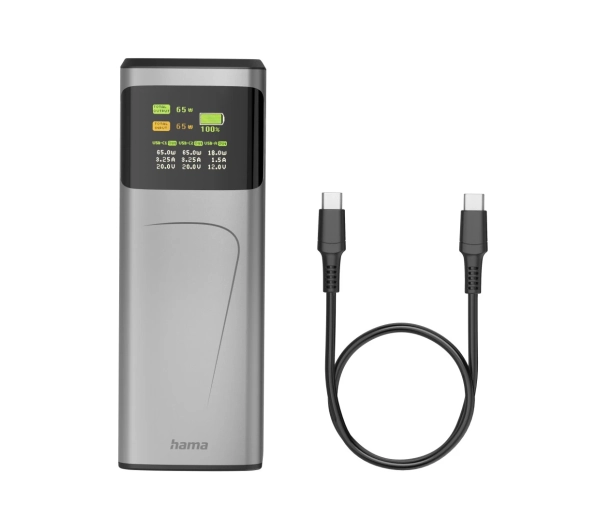 Hama 201741 Power Pack High Power 20000mAh 65W Szary