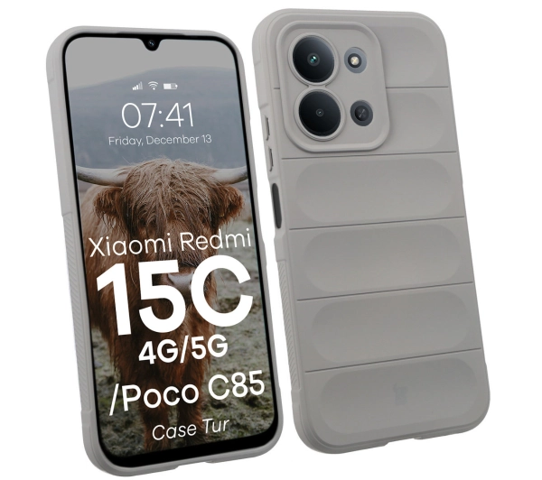 Bizon Pancerne Tur do Xiaomi Redmi 15C 4G / 5G / POCO C85 4G Szary
