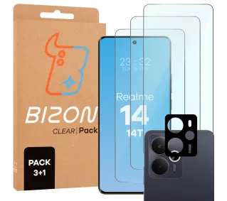 Bizon 3x Szkło hartowane + szybka na aparat Realme 14 5G / Realme 14T 5G