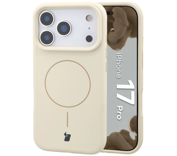 Bizon Silikonowe Soft  z MagSafe do Apple iPhone 17 Pro Ecru