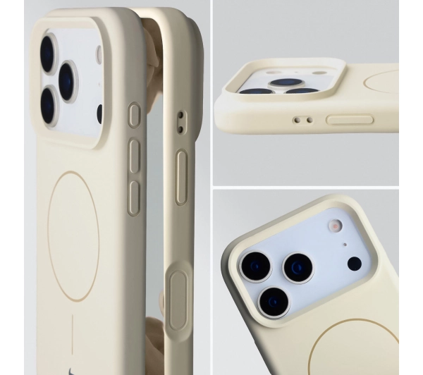 Bizon Silikonowe Soft  z MagSafe do Apple iPhone 17 Pro Ecru