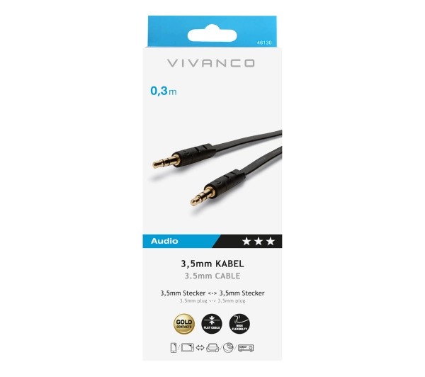 Vivanco 46130 0,3m Czarny