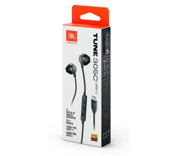 JBL Tune 305C USB-C Douszne Czarny