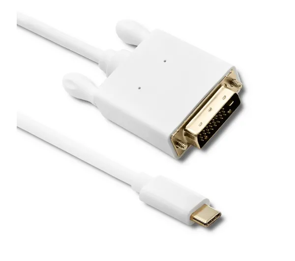 Qoltec 50416 USB 3.1 typ C - DVI 1m Biały