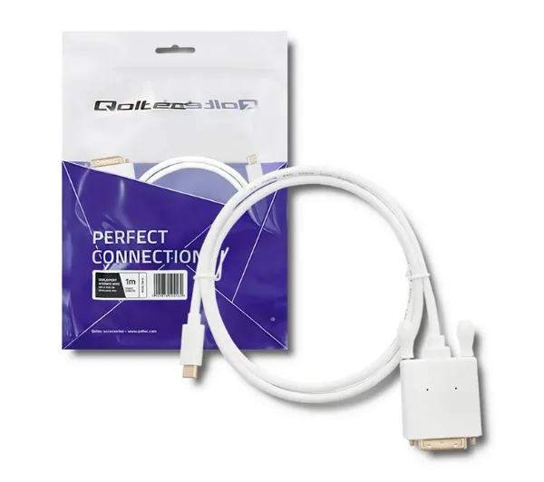 Qoltec 50416 USB 3.1 typ C - DVI 1m Biały