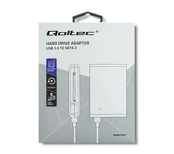 Qoltec 50644 HDD/SSD 2.5" SATA3 Czarny