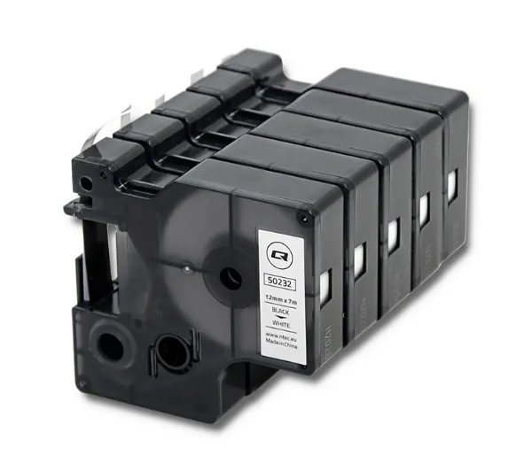Qoltec do DYMO D1 45013 12mm x 7m Biała/ Czarny nadruk