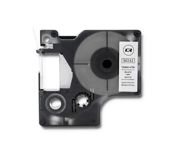 Qoltec do DYMO D1 45013 12mm x 7m Biała/ Czarny nadruk