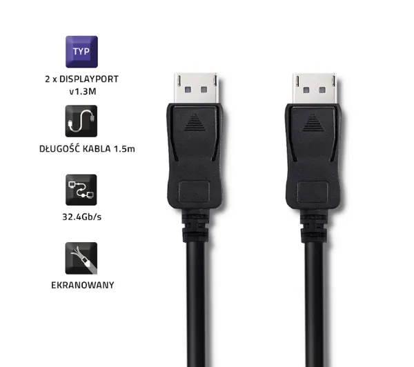 Qoltec V1.3 50466 1,5m Czarny
