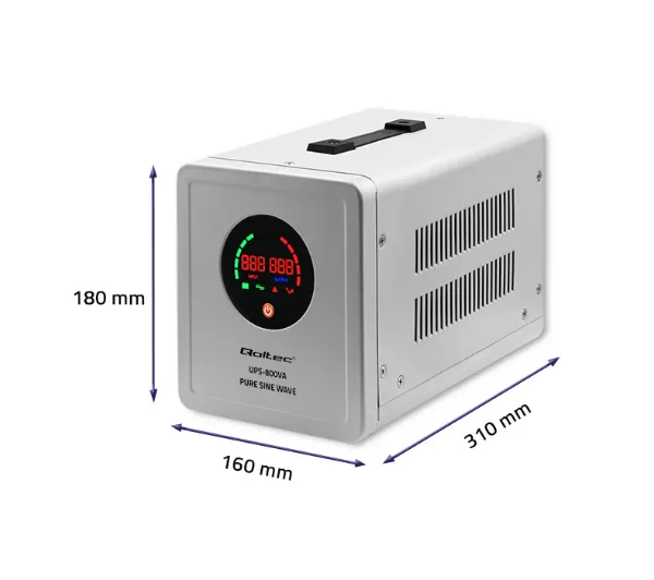 Qoltec 50720 800VA/560W Przetwornica 12/230V z AVR - Kup na Raty - RRSO 0%