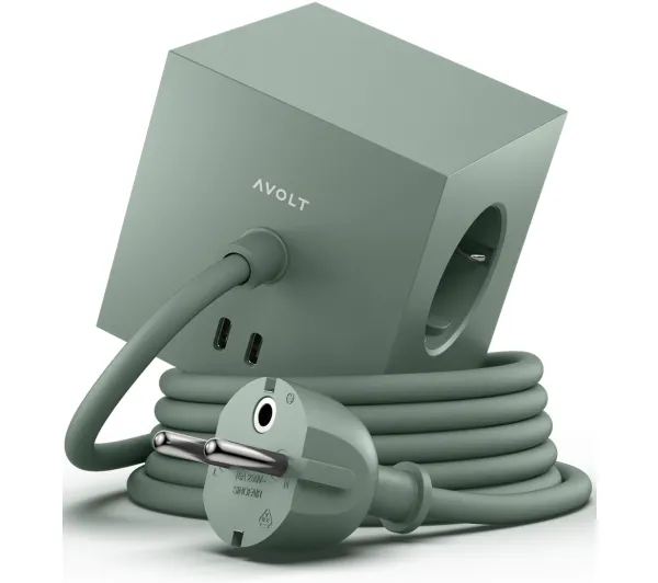Avolt 3 gniazda 2x USB-C 1,8m Zielony