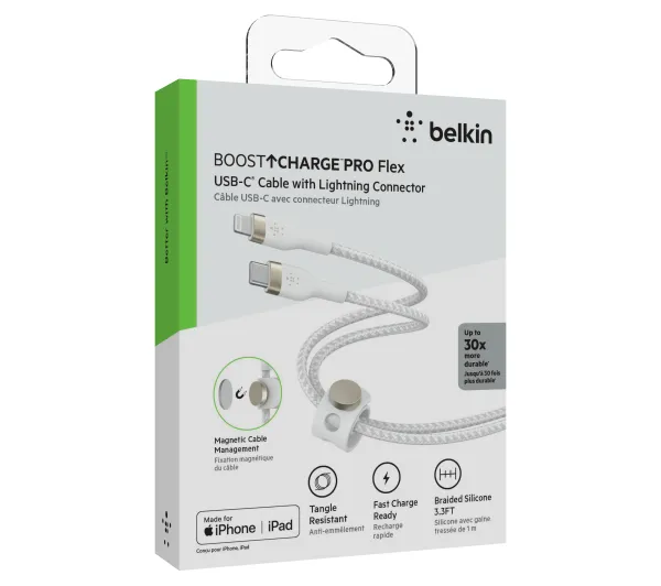 Belkin BoostCharge Flex Pro USB-C do Lightning 1m Biały