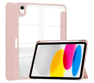 Bizon Case Tab Clear Matt z klapką do iPad 11 gen. 2025 / 10 gen. 2022 Różowozłoty