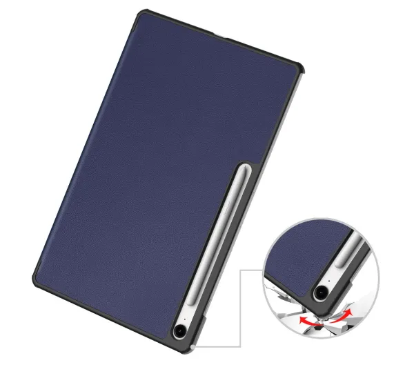 Bizon Case Tab Croc z klapką do Samsung Galaxy Tab S10 FE Plus Granatowy