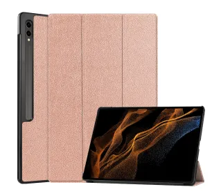Bizon Case Tab Croc z klapką Samsung Galaxy Tab S10 FE Plus Różowozłoty
