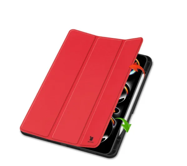 Bizon Case Tab Lizard z klapką do iPad Pro 13" 2025 / 2024 Czerwony