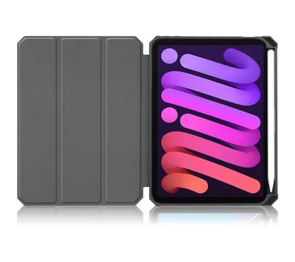 Bizon Case Tab Lizard z klapką do do iPad Mini 7 2024 / 6 2021 Czarny