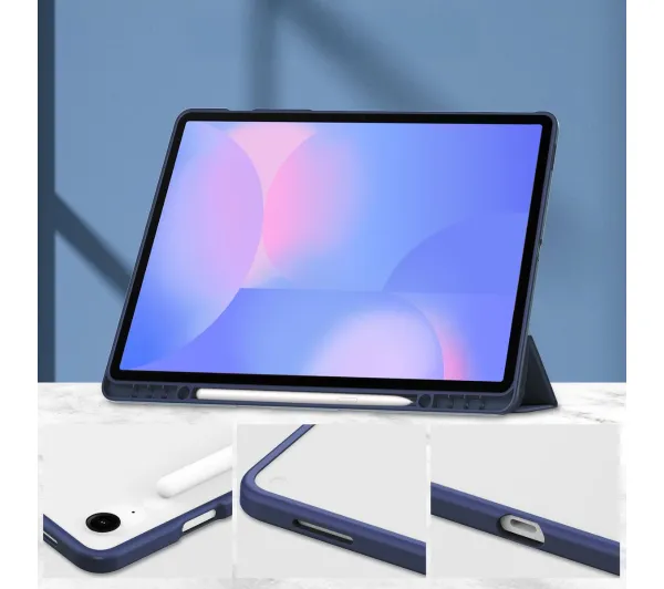 Bizon Case Tab Clear Matt z klapką do Samsung Galaxy Tab S10 FE Plus Granatowy