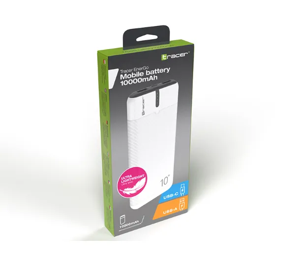 Tracer EnerGo 10000mAh Biało-czarny