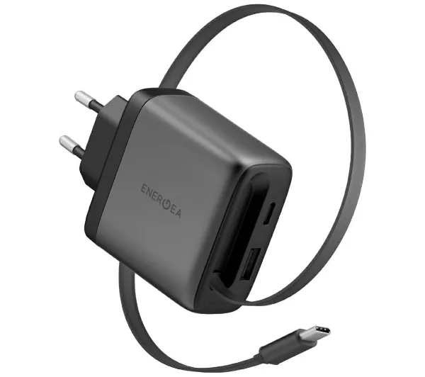 Energea Ampcharge Arc USB-A USB-C 65W Szary