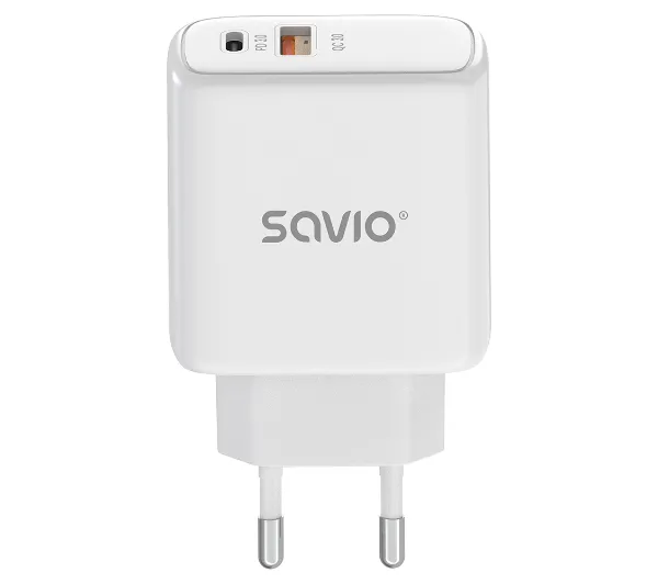 Savio LA-12 USB-A USB-C 20W Biały
