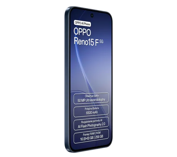 OPPO Reno15F 5G 8/256GB 6,57" 120Hz 50Mpix Granatowy - ⚡ BESTSELLERY ⚡ - Kup na Raty - RRSO 0%