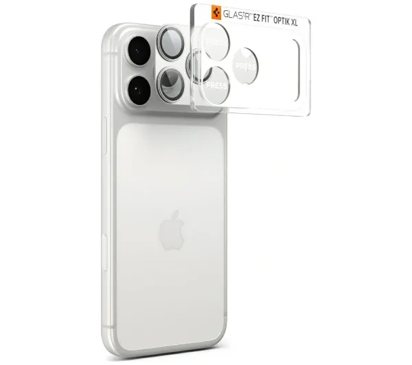 Spigen ochrona na obiektyw aparatu Glas.Tr Camera EZ FIT Optik Pro XL do iPhone 17 Pro Srebrny