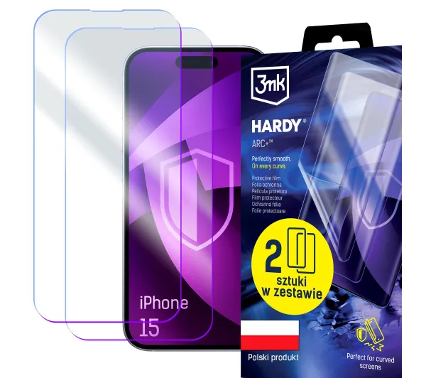 3mk Hardy ARC+ do iPhone 15 2 sztuki
