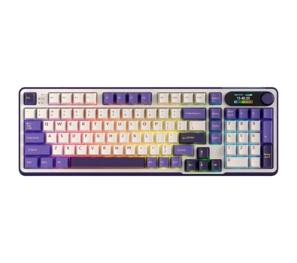 Royal Kludge RK-S98 Blackberry Mousse Brown Switch Biało-Fioletowy