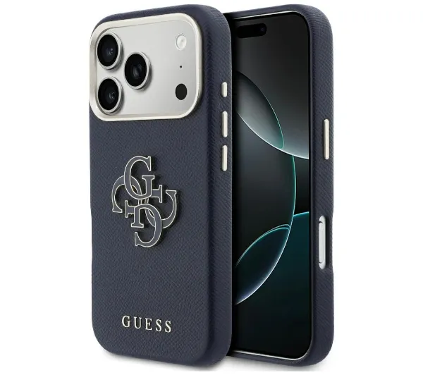 Guess FW Resin Logo do iPhone 17 Pro Max Niebieski